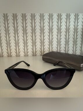 Krewe Monroe Nylon Black Cat-Eye Women's Sunglasses with Protective Case